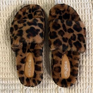 J/Slides Leopard Shearling Bryce Slipper - Brand new, never worn.